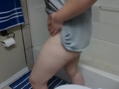 Bathroom humping masturbation