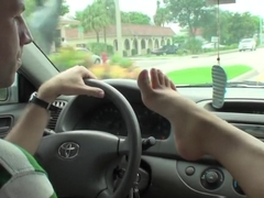 FRIEND FROM SCHOOL GIVES ME FOOTJOB IN CAR FOR DRIVING HER HOME PT. 