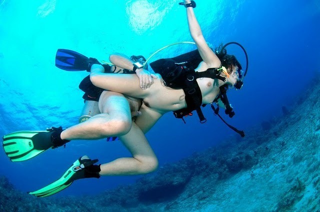 Nude scuba diving