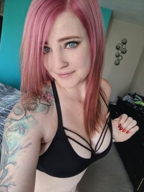 Pink hair tattoo
